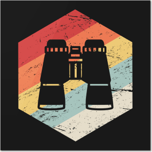 Retro Birding Binoculars | Bird Watching Posters and Art